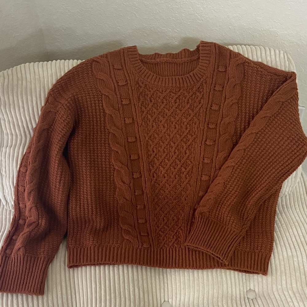 H&M Rust Cable Knit Sweater